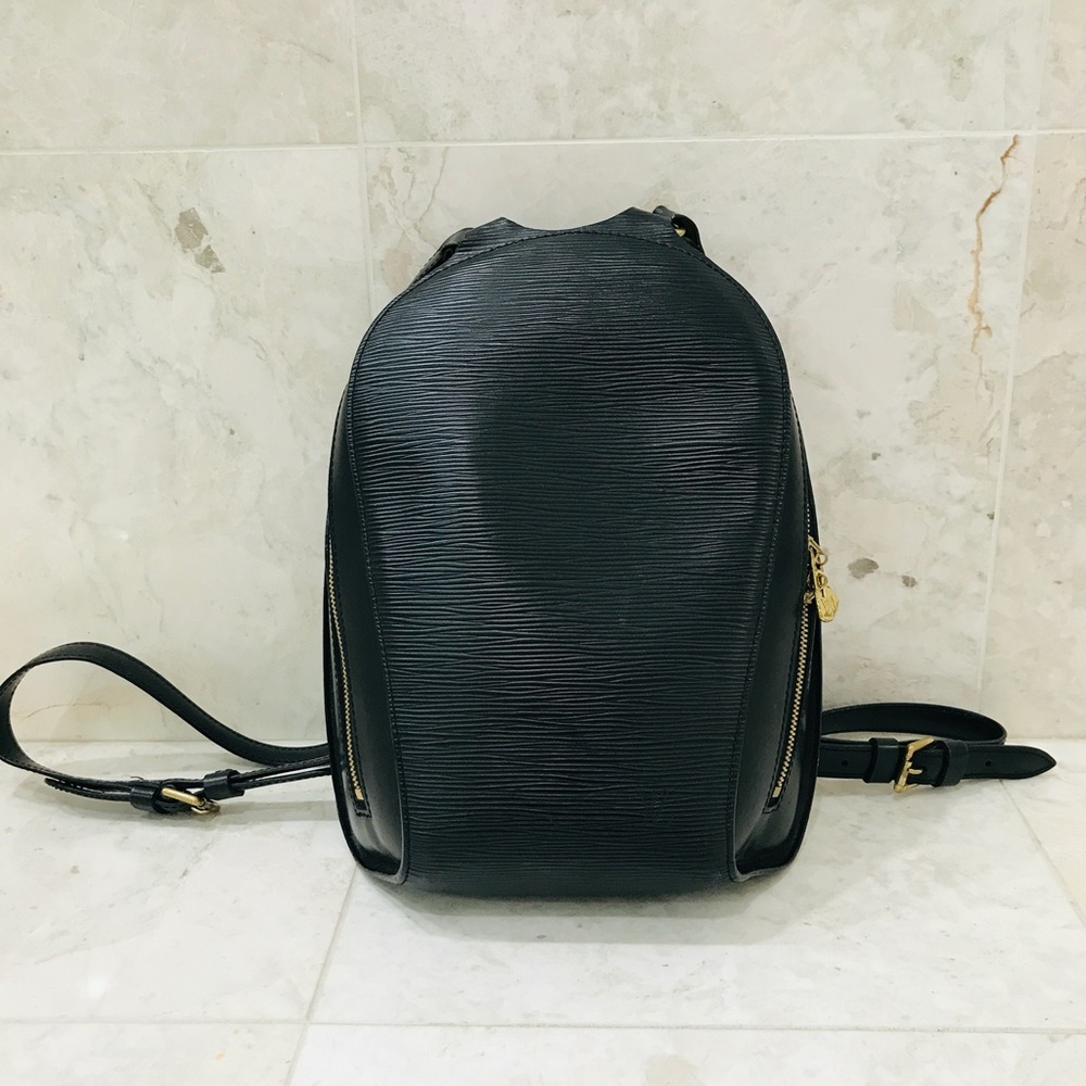 LOUIS VUITTON Black Backpack Epi Mabillon Leather - Picture 5 of 10